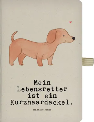 Produktbild von Mr. & Mrs. Panda Kladde Dackel Kurzhaardackel Lebensretter - Transparent - Geschenk, Notizbuch A4 Hardcover, Dachshund, Skizzenbuch, Teckel, Adressbuch, Tagebuch