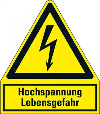 Produktbild von Dreifke® Schild I Warn.-Kombischild Hochspannung Lebensgefahr, Kunststoff, 21...