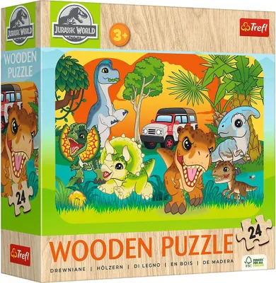 Produktbild von Trefl Holzpuzzle Dinosaurier Jurassic WorldMix 70% - 24 Teile
