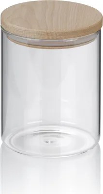 Produktbild von Kela Amelie Küchenbehälter, Borosilikatglas, Holzdeckel, Ø 10 cm, H 13 cm, 0,8 l