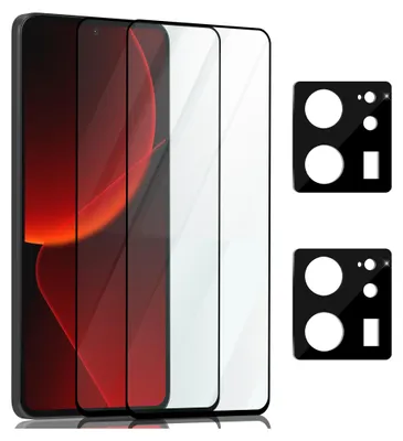 Produktbild von 2-Pack Xiaomi 13T Pro Displayschutzfolie und 2-Pack Objektivschutz – gehärtetes Glas 9H – Super-Qualität 3D
