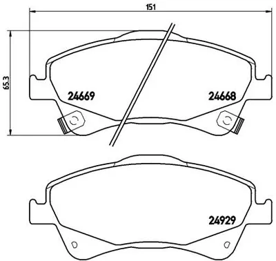 Produktbild von Brembo Bremsbelagsatz, Scheibenbremse Vorderachse P 83 109