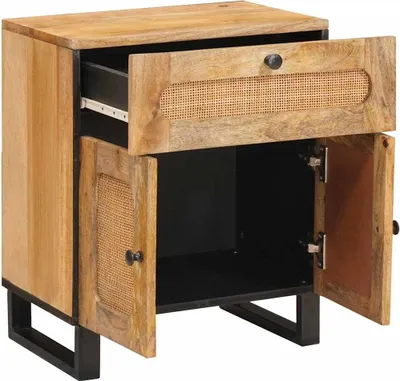 Immagine prodotto di vidaXL Comodino naturale 50 x 33 x 60 cm in legno massiccio di mango