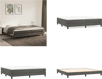 Immagine prodotto di vidaXL Letto a molle grigio scuro 200x200 cm in velluto - Letto a molle - Letti a molle - Letto - Mobili per la camera da letto