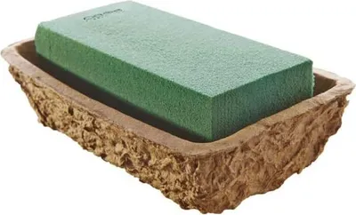 Produktbild von OASIS® Rechteck Nass-Steckmasse Schale AMRU für Gestecke, Biolit Altpapier Schale, grün, 16x9,5x4cm - Nasssteckschwamm
