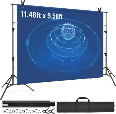 Produktbild von Fotohintergrund Fotografie Hintergrund 2900 x 3500 mm Hintergrundstoffgröße Studio-Requisiten Hintergrund mit 2 Dreieckshalterung, 2400–2920 mm Einstellbare Teleskophöhe Hochzeiten, Party-Setups
