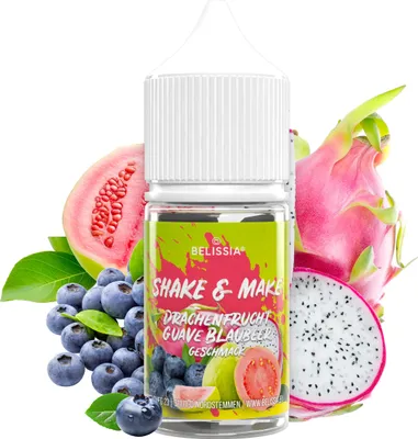 Produktbild von Belissia Shake and Make Drachenfrucht Guave Blaubeer Reill - 30 ml hochdosiertes Lebensmittelaroma - zum Nachfüllen - Für Backen, Speisen uvm