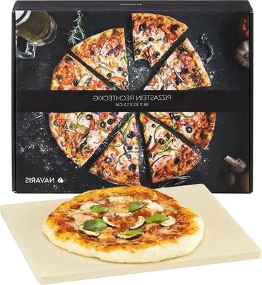 Produktbild von Famanu Pizzastein XL aus Cordierit - Rechterckig, 38 x 30 x 1,5 cm