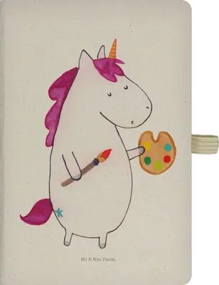 Produktbild von Mr. & Mrs. Panda notizbuch Einhorn Künstler - Transparent - Geschenk, Tagebuch, Unicorn, Malen, Welt, Schreibheft, A5, Englisch, Zeichnen, Journal, Stift, Kladde