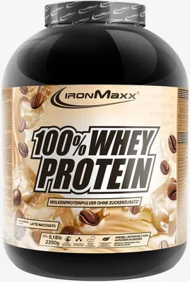 Produktbild von IronMaxx 100% Whey Protein - 2350g-Dose Latte-Macchiato