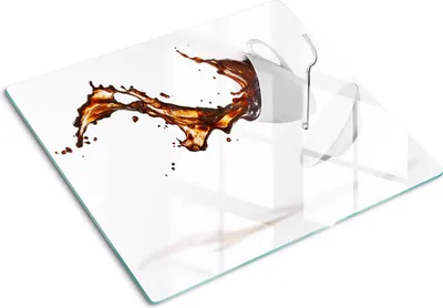 Obrázok produktu pre Sklenená ochranná doska – Kryt varnej dosky – Kryt na indukčnú dosku – 60x52 cm – Rýchle čistenie – Tvrdené sklo – Rozliata káva