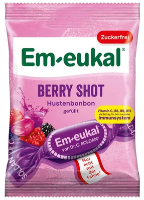 Imagen del producto de Em-Eukal Bonbons Berry Shot, caramelos sin azúcar, 75 g