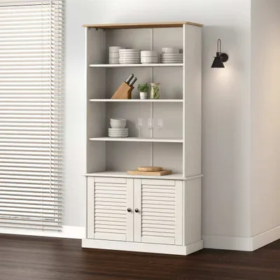 Produktbild von The Living Store Bücherregal VIGO Weiß 85x35x170 cm Massivholz Kiefer