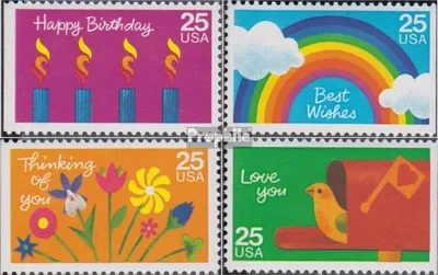 Produktbild von Briefmarken USA 1988 Mi 2018D-2021D (kompl.Ausg.) postfrisch Grußmarken