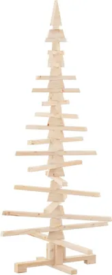 Image de vidaXL Sapin de Noël en bois pour la décoration 150 cm Pin massif