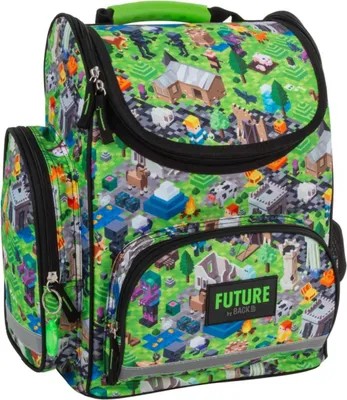 Produktbild von Ergonomische Schultasche mit Minecraft-Muster, 37 x 27 x 16 cm, DF37, Spiel