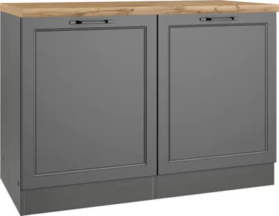 Produktbild von Held Möbel Spülenschrank Lübeck BxTxH 120 x 60 x 86 cm grau matt zerlegt 667.6331