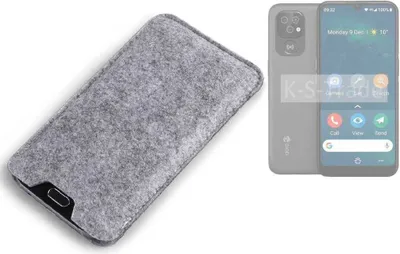 Produktbild von K-S-Trade Filz Handyhülle kompatibel mit Doro 8100 Schutzhülle Filztasche Filz Tasche Case Sleeve Handy Hülle Filzhülle grau