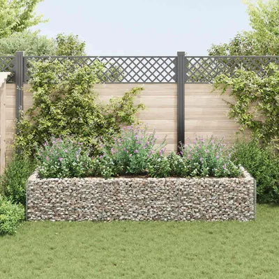 Image de Lit surélevé en gabion acier 270×90×50 cm