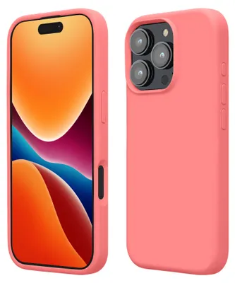 Produktbild von kwmobile Handyhülle für iPhone 16 Pro Max Hülle, für iPhone 16 Pro Max Case - Hülle Silikon - kabelloses Laden - Pastell Koralle