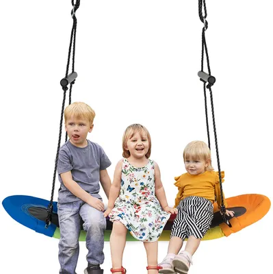 Produktbild von Nestschaukel mit 100-160cm verstellbaren Seil, Gartenschaukel, Hängeschaukel, Kinderschaukel, bis 150kg belastbar (Bunt)