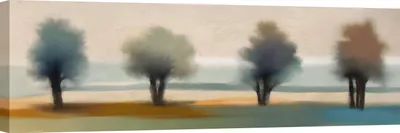 Productafbeelding van Canvas schilderijen, abstract landschap - Renée Courtois - Minimalistisch Landschap I - 120 x 40 cm