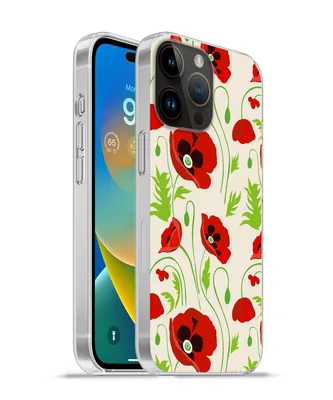 Produktbild von MuchoWow® Handyhülle Schutzhülle Hülle für Apple iPhone 14 Pro Max Blumen - Mohn - Muster Silikon Softcase Handy Hülle - Hardcover