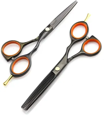 Produktbild von Professionelle 440c 5,5 Zoll Schwarze Haarschere zum Schneiden von Friseur-Makas-Scheren, Haarschnitt, Effilierschere, Friseurschere