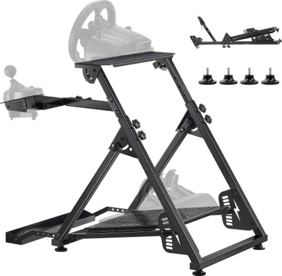 Obrázek produktu pro Nastavitelný a skládací stojan pro volant Logitech G923 G920 G29 G27, Thrustmaster T300RS TX F458 T500RS T3PA-PRO (F1/GT) - Stojan pro herní simulátor kokpitu - Pedálový simulátor Není součástí balení