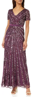 Produktbild von Maya Deluxe Women's Pailletten Maxi Abendkleid Elegant für Hochzeit V-Ausschnitt