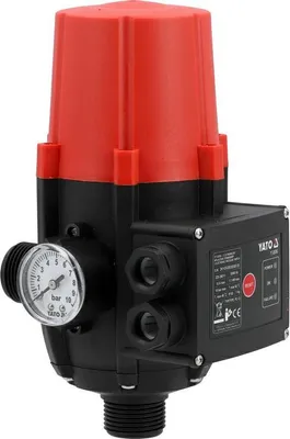 Produktbild von Elektronische Pumpensteuerung mit Druckschalter Druckwächter für Wasserpumpen, Hauswasserwerk & Gartenpumpen 10 bar mit Trockenlaufschutz