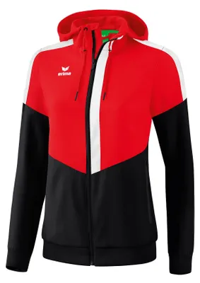 Produktbild von erima Squad Tracktop Jacke mit Kapuze 38 rot/schwarz/weiß