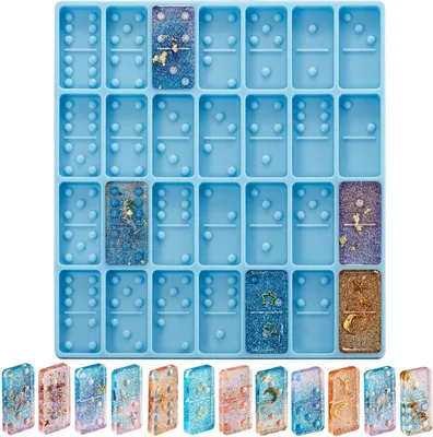 Produktbild von Domino-Silikonform 1 Stück, Für Epoxidharz Und Harzbonbons, Für Schmuck Und Kuchen, Blau