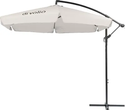 Produktbild von di volio Garten Sonnenschirm EMPOLI Ampelschirm mit Kurbelvorrichtung UV-Schutz Wasserabweisende Bespannung Sonnenschirm Schirm Gartenschirm Marktschirm - Creme