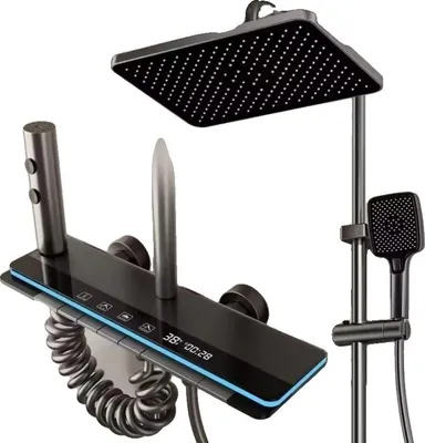Immagine prodotto di Set doccia, display digitale, funzioni regolabili, caldo freddo grigio