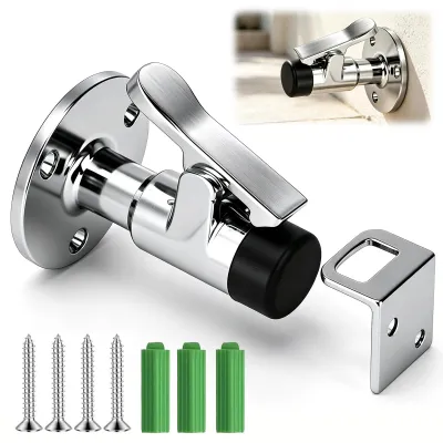 Imagen del producto de Topes de puerta de acero inoxidable, con amortiguador de goma, para uso en exteriores, sujetadores de puerta