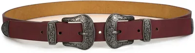 Produktbild von styleBREAKER Gürtel mit doppelter verzierter Schnalle im Western Style, B-Low Belt, Taillengürtel, kürzbar, Damen 03010085