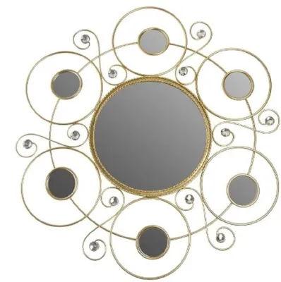 Produktbild von Casa Padrino Designer Wandspiegel Gold Ø 50 cm - Designer Spiegel