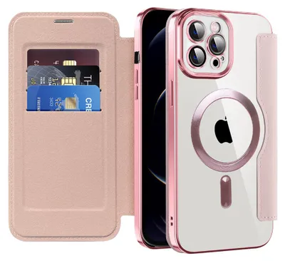 Zdjęcie produktu dla Techsuit - SmartMag Book etui na iPhone 12 Pro Max - różowe