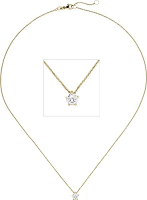 Produktbild von Collier Kette mit Anhänger 585 Gold Gelbgold 1 Diamant Brillant 0,50 ct. 45 cm