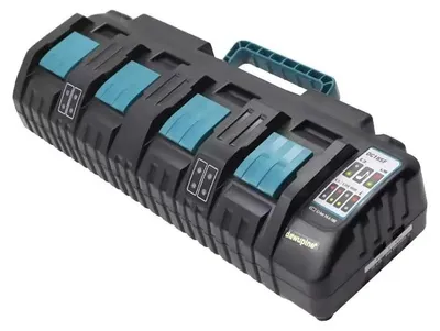Produktbild von 4-fach Akkuladegerät - Modell DC18RF - Li-Ion 14,4–18 V - Für mehrere Akkus gleichzeitig - Kompatibel mit BL1830/BL1430 - EU-Stecker