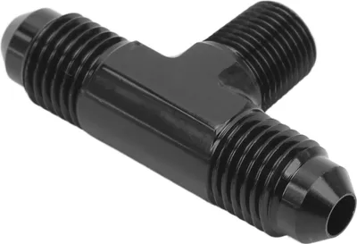 Zdjęcie produktu dla Adapter T, 3-drożne złącze w kształcie litery T, stop aluminium, anodowane na czarno, 4AN do 1/8 NPT