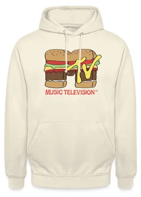 Produktbild von Spreadshirt MTV Music Television Burger-Logo Uni Hoodie, L, Vanille-Milchshake
