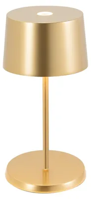 Image de Lampe De Table Mini Led Zafferano Olivia Pro, Or Jaune, Rechargeable Et Dimmable - 2200-2700-3000K, 9 Heures À Puissance Maximale
