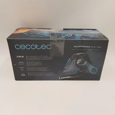 Produktbild von Cecotec 05570, Dampfbügeleisen, Keramik-Bügelsohle, 225 g/min, Aqua-Farbe, Schwarz, 65 g/min, Eingebaut