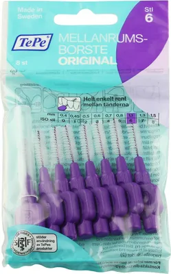 Obrázek produktu pro TePe Original mezizubní kartáčky 6 fialové (1,1 mm) 8 ks