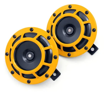 Obrázok produktu pre Sada 2 ks 125 mm 12 V elektrických klaksónov pre autá – super hlasný, vysoký tón, nízky tón, dvojitá súprava s ochrannou mriežkou pre motocykle a autá