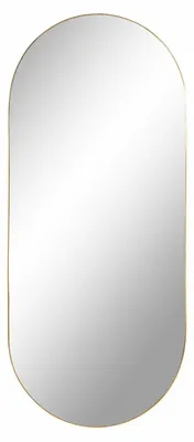 Obrázek produktu pro OVÁLNÉ ZRCADLO Jersey se zlatým kovovým rámem 80 x 35 cm