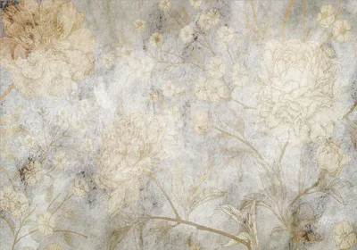 Produktbild von Vlies Fototapete Abstrakt 400x280 cm Tapeten Wandtapete XXL grau golden Natur Blumen wie gemalt b-C-0803-a-a