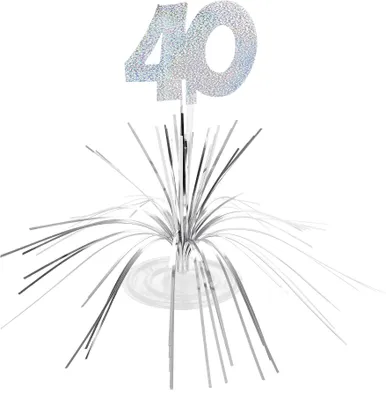 Immagine prodotto di Decorazione da tavolo per 40° compleanno in argento 29 x 30 cm - taglia unica